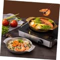 Miniatyrbild 5 av 5: OBOSOE Dubbelörad rostfri stekpanna i guld/silver för skaldjur och tapas – Koreansk design för hemmet