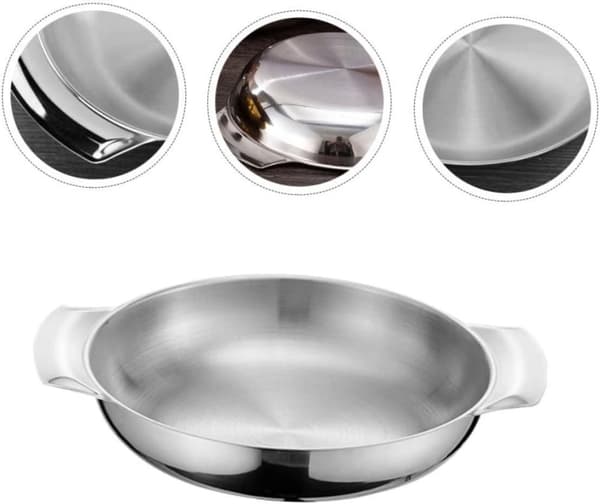 OBOSOE Dubbelörad rostfri stekpanna i guld/silver för skaldjur och tapas – Koreansk design för hemmet