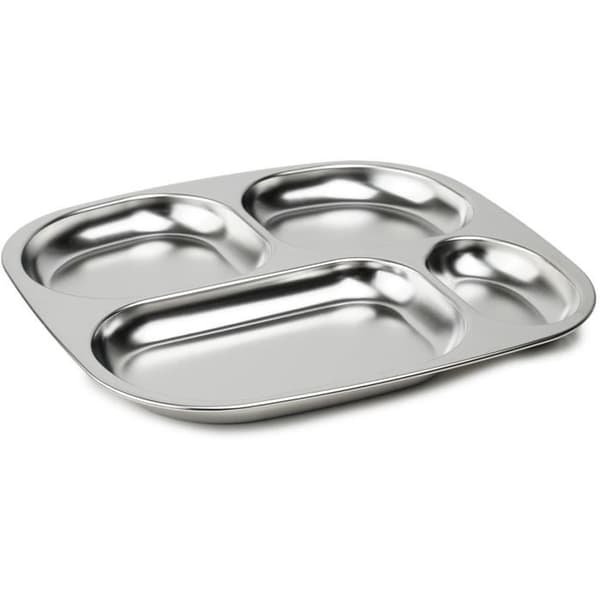 Fackförsedd bricka - THERMOBABY - 4 fack - BPA-fri - Rostfritt stål