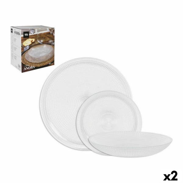 Matservis La Mediterránea Andra Transparent 18 Delar (2 antal)