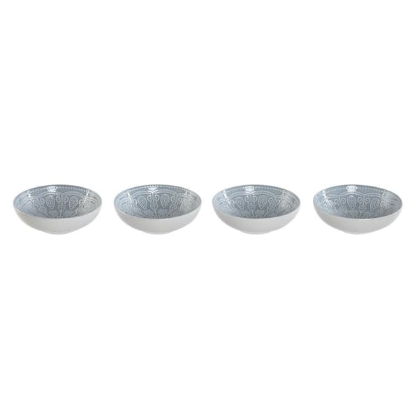 Tallriksset Home ESPRIT Blå Stengods Mandala Arab 18,2 x 18,2 x 5,5 cm