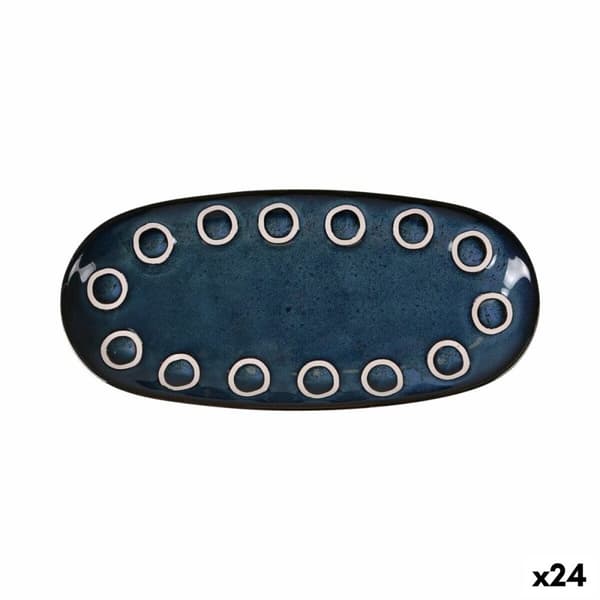 Servingsfat La Mediterránea Almudena Blå Avlång 25 x 12 x 2,2 cm (24 antal)