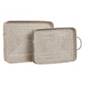 Miniatyrbild 4 av 4: Uppsättning med Brickor Home ESPRIT Vit Naturell Bambu Rattan 45 x 35 x 13 cm