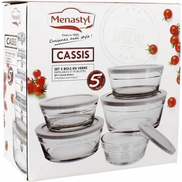 Behållare för matkonservering Menastyl Rund 150 ml 400 ml (5 antal)