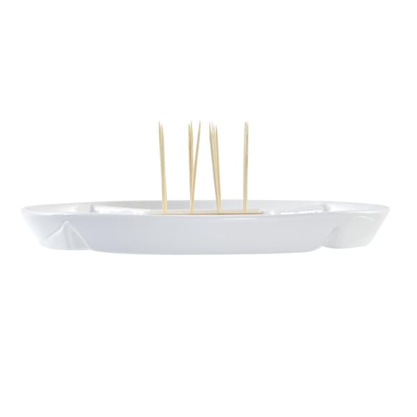 Snack bakke DKD Home Decor Blå Natur Bambus Stentøj Middelhavet 23,5 x 23,5 x 7 cm