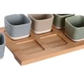 Miniatyrbillede 3 af 3: Sæt til appetizere DKD Home Decor 21,6 x 15 x 1,5 cm Porcelæn Multifarvet Bambus Skandinavisk