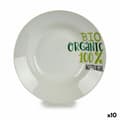 Miniatyrbillede 1 af 2: Dyb tallerken Organic Hvid Grøn Ø 20,6 cm Porcelæn (10 enheder)