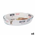 Miniatyrbillede 1 af 2: Ovn Fad Quttin   Gennemsigtig Glas Oval 3,4 L 35,1 x 24,1 x 6,5 cm (6 enheder)