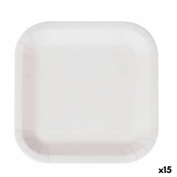 plade Algon Engangsanvendelse Hvid Pap 26 cm (15 enheder)