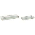 Miniatyrbillede 1 af 3: Bakkesæt Home ESPRIT Hvid Gylden Metal Krystal 42 x 15 x 4 cm (2 enheder)