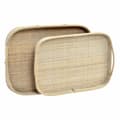 Miniatyrbild 3 av 3: Uppsättning med Brickor DKD Home Decor Brun Rattan (51.5 x 36 x 7.5 cm) (44.5 x 31.5 x 6 cm) (2 pcs)