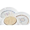 Pikkukuva 2 / 3: Välipalatarjotin DKD Home Decor Sininen Luonnollinen Bambu Kivitavara Välimeren 25 x 25 x 10 cm