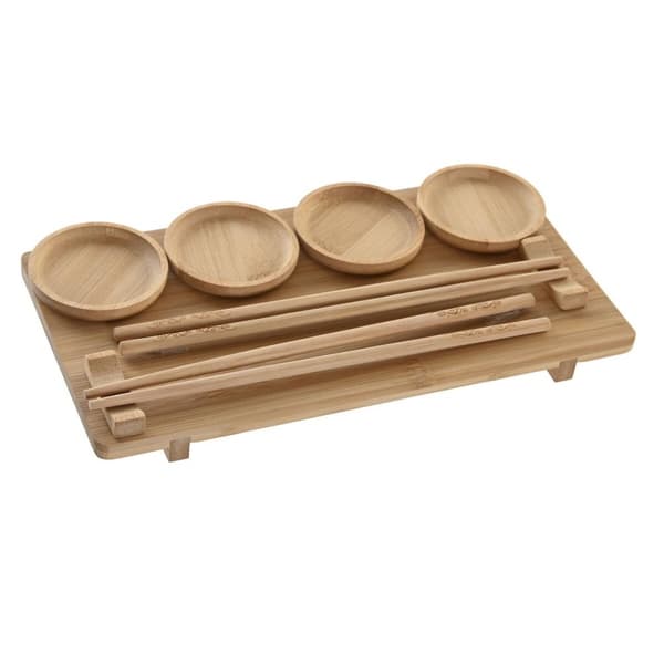 Sushisetti DKD Home Decor 24 x 0,5 x 0,5 cm Luonnollinen Itämainen