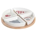 Miniatyrbillede 1 af 3: Sæt til appetizere DKD Home Decor 21,5 x 21,5 x 1 cm Rød Blå Hvid Stentøj Middelhavet Huse
