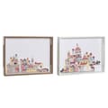 Pikkukuva 3 / 3: Välipalatarjotin DKD Home Decor Monivärinen Puu MDF Cottage Talot (2 osaa) (40 x 30 x 5 cm)