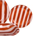 Pikkukuva 5 / 5: Ruokailuvälineet Home ESPRIT Keltainen Sininen Punainen Kivitavara Raidat Välimeren 27,5 x 27,5 x 2,8 cm 18 Kappaletta
