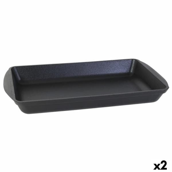Servingsfat Inde Gjutjärn Svart 50 x 30 x 6,5 cm (2 antal)