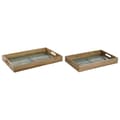 Pikkukuva 1 / 3: Tarjotinsetti Home ESPRIT Sininen Luonnollinen Mangopuu 43,5 x 27 x 5,5 cm (2 osaa)