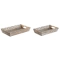 Pikkukuva 1 / 4: Tarjotinsetti Home ESPRIT Valkoinen Luonnollinen Mangopuu 40,5 x 25,5 x 6,5 cm (2 osaa)