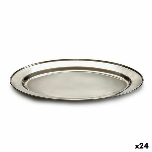 Bricka Silvrig Rostfritt stål 40 x 2,5 x 26,5 cm (24 antal)