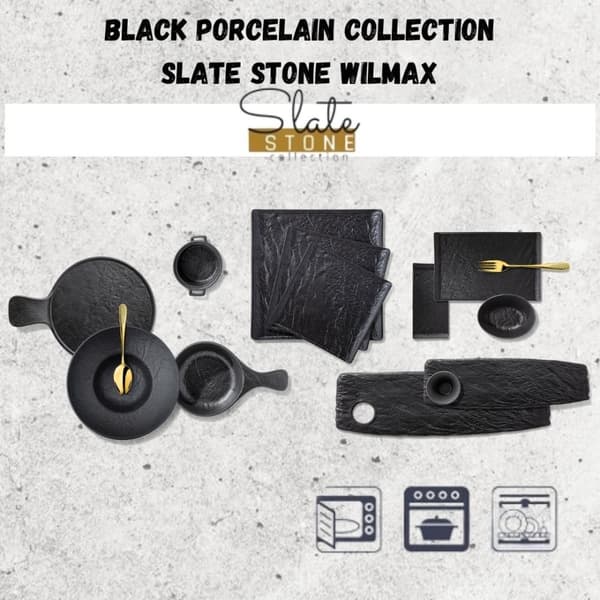 Wilmax svart flat kvadratisk tallrik - Fyrkantigt Design Porslin Förrättstallrikar​- Svart Tallriksset​​​‌﻿‍﻿​‍​‍‌‍﻿﻿‌﻿​‍‌‍‍‌‌‍‌﻿‌‍‍‌‌‍﻿‍​‍