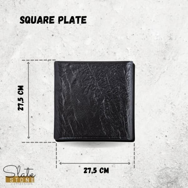 Wilmax svart flat kvadratisk tallrik - Fyrkantigt Design Porslin Förrättstallrikar​- Svart Tallriksset​​​‌﻿‍﻿​‍​‍‌‍﻿﻿‌﻿​‍‌‍‍‌‌‍‌﻿‌‍‍‌‌‍﻿‍​‍
