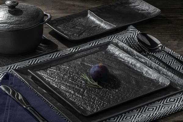 Wilmax svart flat kvadratisk tallrik - Fyrkantigt Design Porslin Förrättstallrikar​- Svart Tallriksset​​​‌﻿‍﻿​‍​‍‌‍﻿﻿‌﻿​‍‌‍‍‌‌‍‌﻿‌‍‍‌‌‍﻿‍​‍