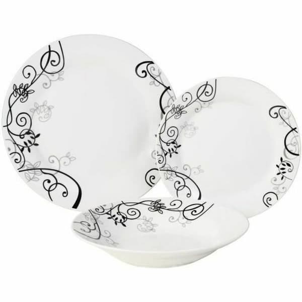 Kinesisk porcelæn Hvid Barroco 18 Dele