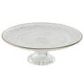 Miniatyrbillede 1 af 4: Flad Plade Home ESPRIT Gennemsigtig Gylden Krystal 23 x 23 x 8 cm