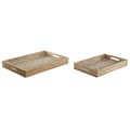 Miniatyrbillede 1 af 5: Bakkesæt Home ESPRIT Hvid Natur Mangotræ Træ MDF 44 x 29 x 5 cm (2 enheder)
