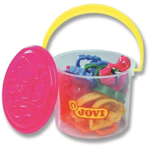 Jovi Modeling Dough Cookie Cutters - hink med 24 färgglada formar