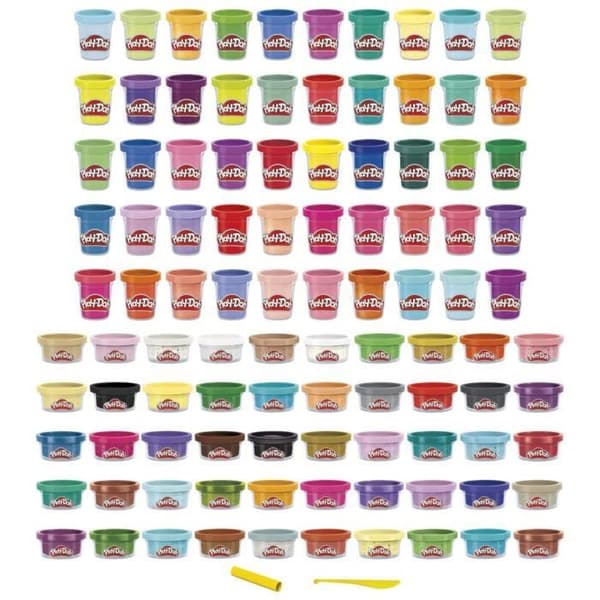 Box med 100 krukor med Play-Doh Wow-modelllera - Flerfärgad - PLAYDOH