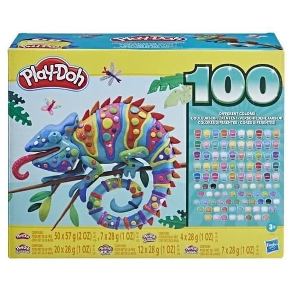 Box med 100 krukor med Play-Doh Wow-modelllera - Flerfärgad - PLAYDOH
