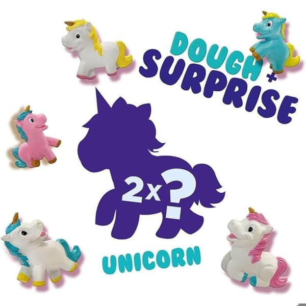 Surprise Modeling Clay Kit - SES CREATIVE - 2 Enhörningar - Neonrosa - Lila glitter - Blandat