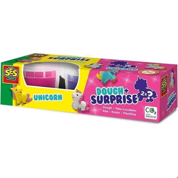 Surprise Modeling Clay Kit - SES CREATIVE - 2 Enhörningar - Neonrosa - Lila glitter - Blandat