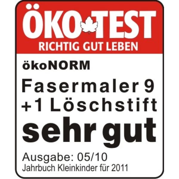 Giftfria tuschpennor med suddpenna, 9+1 st - Ökonorm