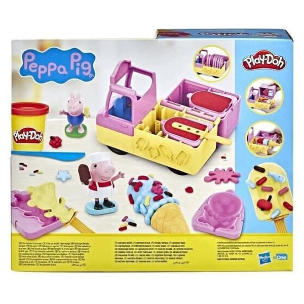 Play-Doh Peppa och glassbilen - Peppa och George figurer och 5 krukor modelllera - Hjältarna