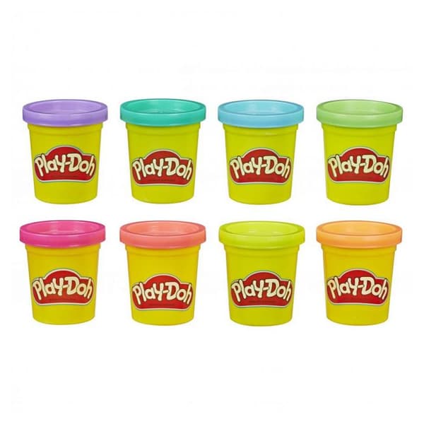 Leksak - PLAY DOH - 8 krukor med mångfärgad modelllera - För barn från 3 år och uppåt