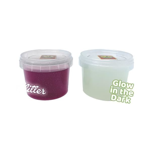 Pasta Slime - SES Creative - Fosforescerande - 2 burkar à 120 g - Tvättbar - Från 3 år