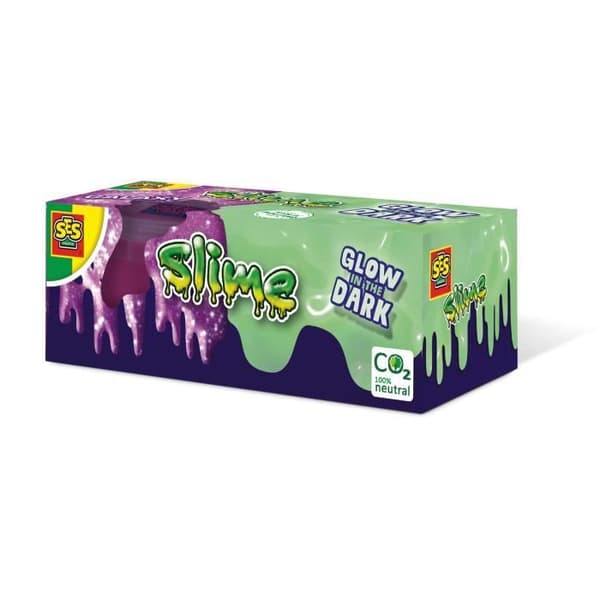 Pasta Slime - SES Creative - Fosforescerande - 2 burkar à 120 g - Tvättbar - Från 3 år