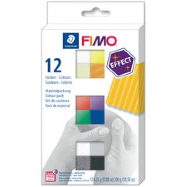 FIMO EFFECT Modellerande lera, set om 12 0,000000 Svart