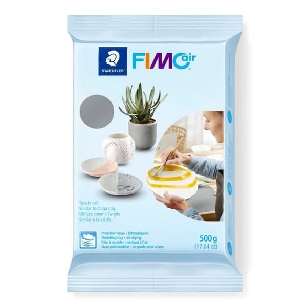 Modelllera - FIMO - FIMOair - Grå - Lufthärdar - 500g
