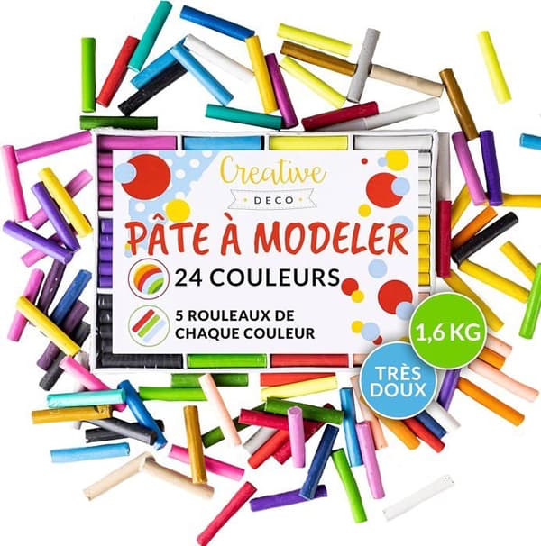 Creative Deco Modeling Dough Set för barn | 24 färger | Giftfri och glutenfri modelleringsdeg | Kreativ fritid