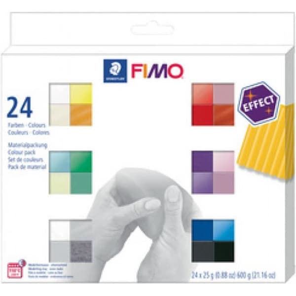 Modellera - FIMO EFFECT - Kit med 24 - Flerfärgad - För vuxna och barn - Konstnärliga skapelser