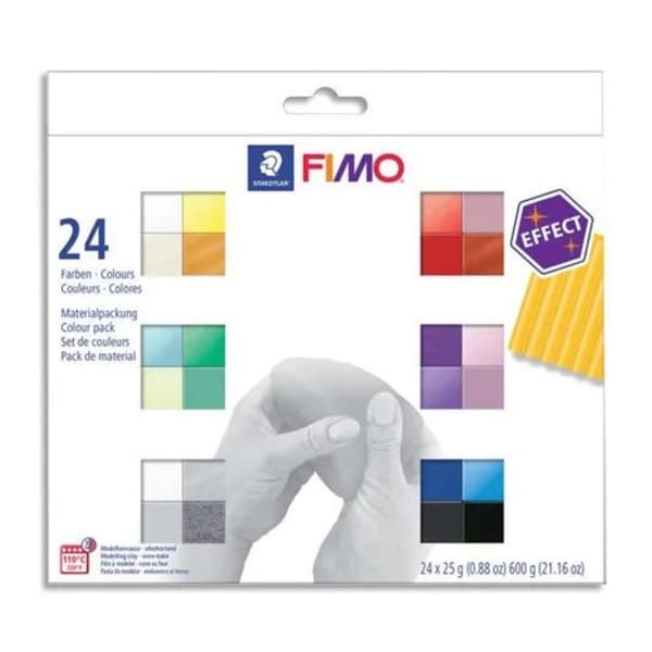 Modellera - FIMO EFFECT - Kit med 24 - Flerfärgad - För vuxna och barn - Konstnärliga skapelser