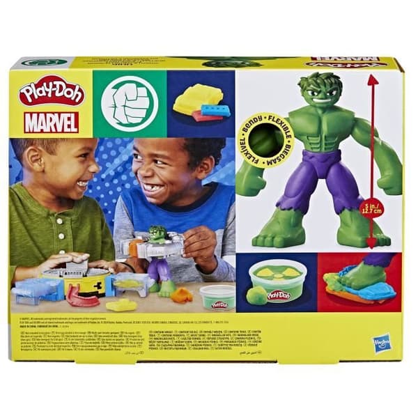 Play-Doh Hulk krossar allt, Modelleringsdegset med Hulkfigur, 4 år och uppåt, Marvel