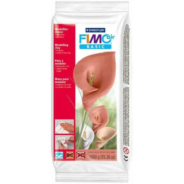 Modelleringslera - FIMO - luft BASIC - Lufttorkande - 1.000g - 97% naturliga material