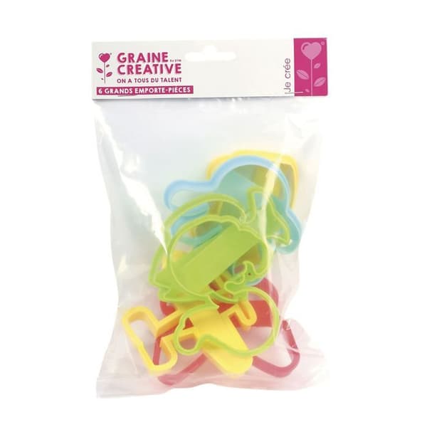 Småkakor för modellering av lera - Graine Creative - Olika former diam10cm - DTM - Barn - 6 stycken