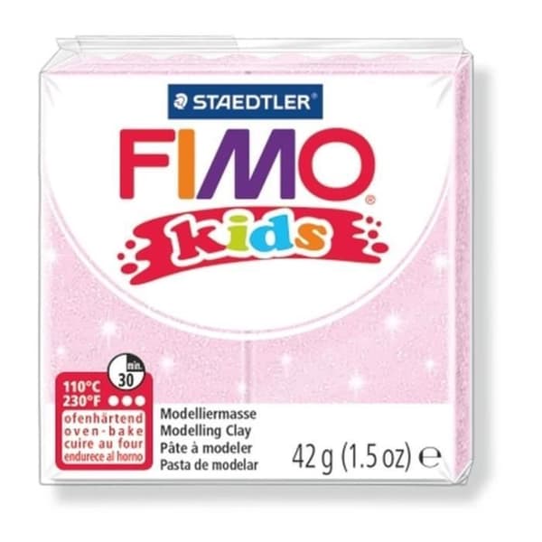 Polymerlerlek - MYRAN - Fimo barn - Ljusrosa - Återförslutningsbar påse