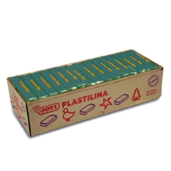Jovi - Förpackning med 15 st Ljusgrön Plastilina modelllera ref: 71 150 g x 15